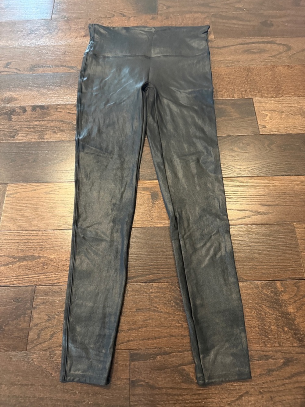 SPANX Women's Black Faux-Leather Jeggings - 1X Tall